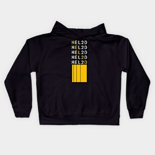 Mel2D T-shirt with golden stripes, golden and white letters Kids Hoodie